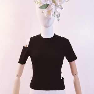 Zara Cutout Black T-shirt (New with Tag)
